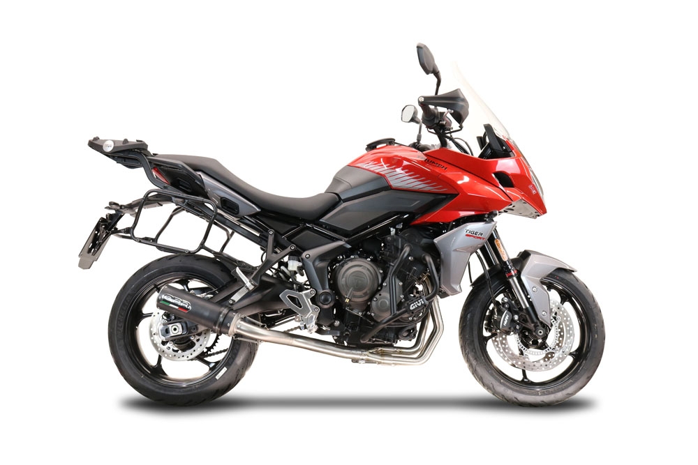 Pot echappement compatible avec Triumph Tiger Sport 660 2022-2024, M3 Black Titanium, Pot d'échappement complet racing, compris de collecteur et db killer amovible, sans homologation 