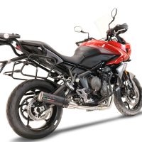 Pot echappement compatible avec Triumph Tiger Sport 660 2022-2024, M3 Black Titanium, Pot d'échappement complet racing, compris de collecteur et db killer amovible, sans homologation 