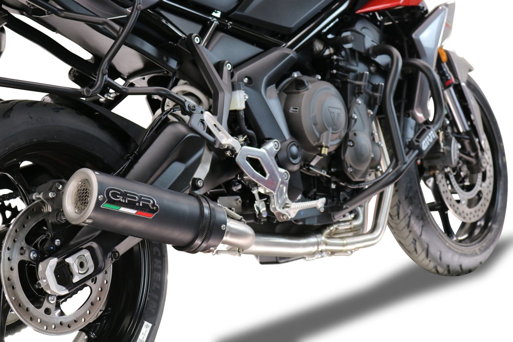 Pot echappement compatible avec Triumph Tiger Sport 660 2022-2024, M3 Black Titanium, Pot d'échappement complet racing, compris de collecteur et db killer amovible, sans homologation 