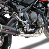 Pot echappement compatible avec Triumph Tiger Sport 660 2022-2024, M3 Black Titanium, Pot d'échappement complet racing, compris de collecteur et db killer amovible, sans homologation 
