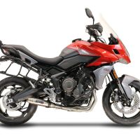 Pot echappement compatible avec Triumph Tiger Sport 660 2022-2024, Deeptone Inox, Pot d'échappement complet racing, compris de collecteur et db killer amovible, sans homologation 