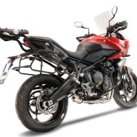 Pot echappement compatible avec Triumph Tiger Sport 660 2022-2024, Deeptone Inox, Pot d'échappement complet racing, compris de collecteur et db killer amovible, sans homologation 