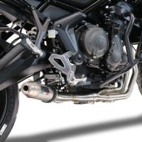 Pot echappement compatible avec Triumph Tiger Sport 660 2022-2024, Deeptone Inox, Pot d'échappement complet racing, compris de collecteur et db killer amovible, sans homologation 