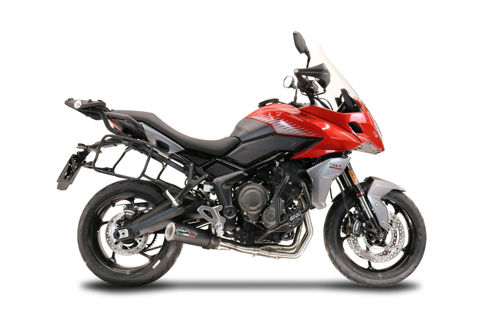 Pot echappement compatible avec Triumph Tiger Sport 660 2022-2024, M3 Black Titanium, Pot d'échappement complet racing, compris de collecteur et db killer amovible, sans homologation 