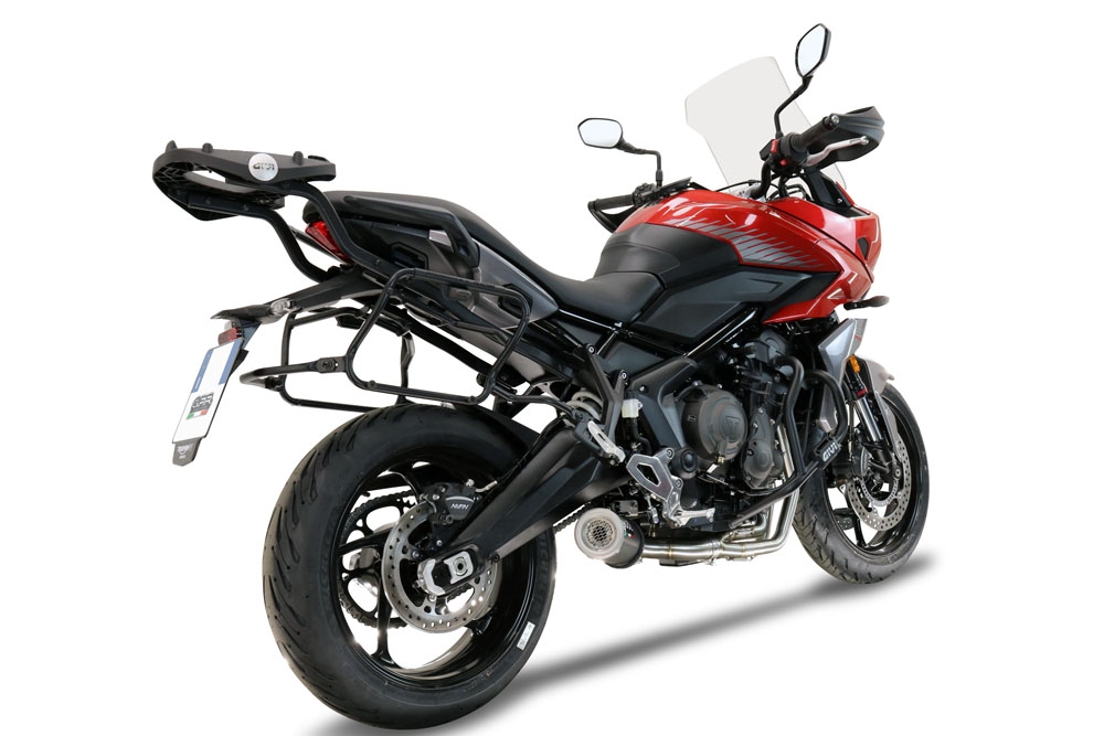 Pot echappement compatible avec Triumph Tiger Sport 660 2022-2024, M3 Black Titanium, Pot d'échappement complet racing, compris de collecteur et db killer amovible, sans homologation 