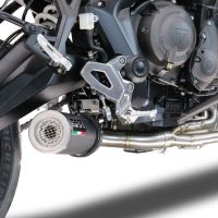 Pot echappement compatible avec Triumph Tiger Sport 660 2022-2024, M3 Black Titanium, Pot d'échappement complet racing, compris de collecteur et db killer amovible, sans homologation 
