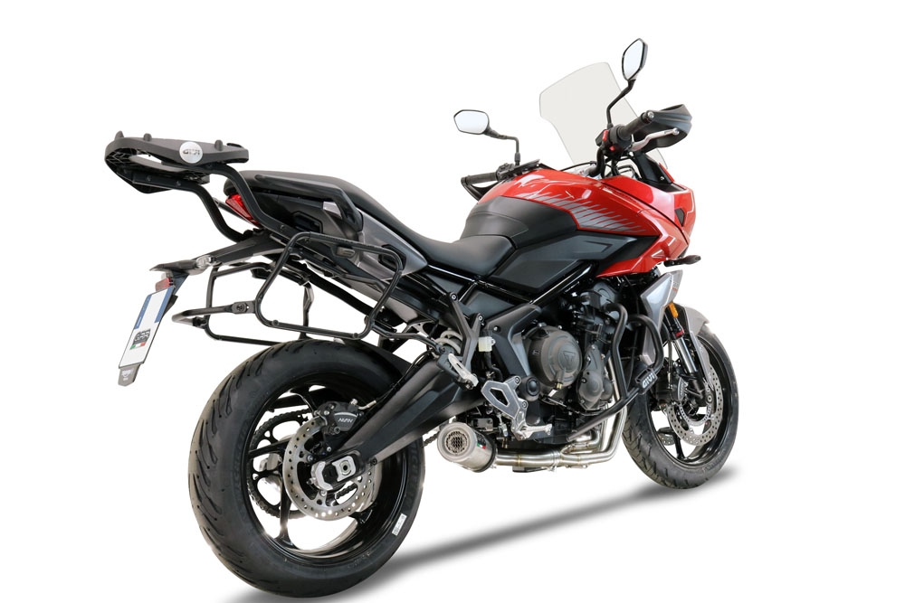 Pot echappement compatible avec Triumph Tiger Sport 660 2022-2024, M3 Inox , Pot d'échappement complet racing, compris de collecteur et db killer amovible, sans homologation 