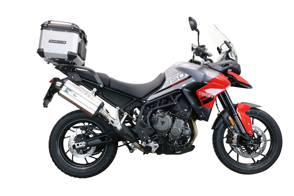 Top case en aluminium, couleur argent avec plaque spécifique incluse Top-case GPR TECH compatible avec  Triumph Tiger 900 2020/2023 e5