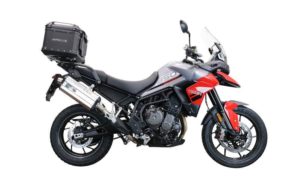 Top case en aluminium, couleur noire avec plaque spécifique incluse Top-case GPR TECH compatible avec  Triumph Tiger 900 2020/2023 e5