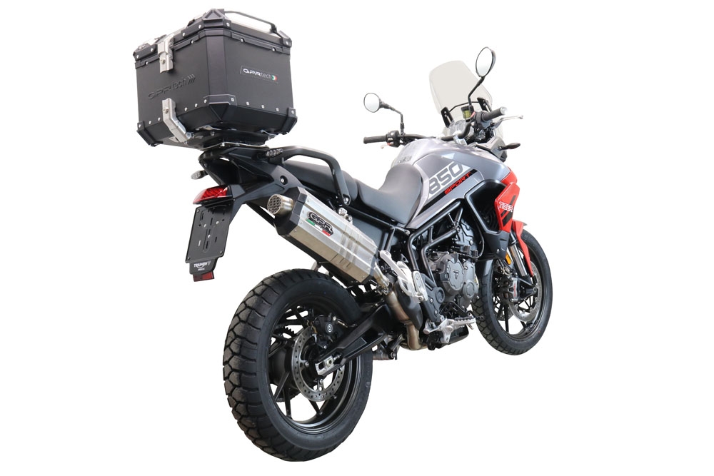 Top case en aluminium, couleur noire avec plaque spécifique incluse Top-case GPR TECH compatible avec  Triumph Tiger 900 2020/2023 e5