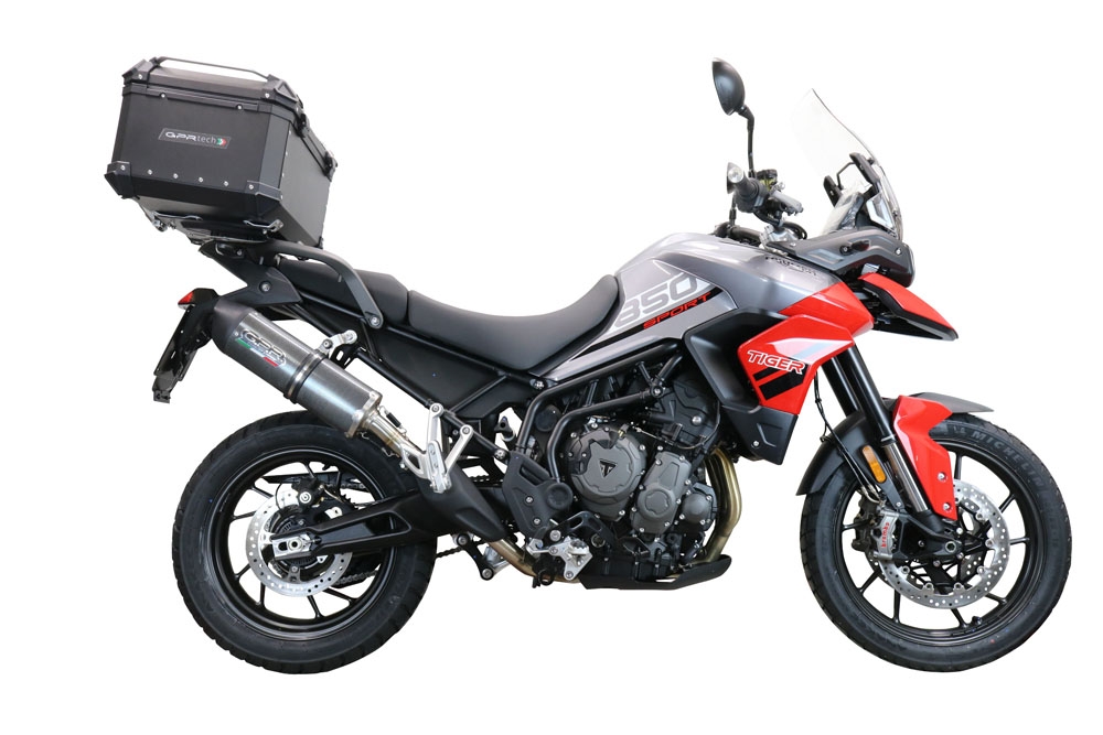 Top case en aluminium, couleur noire avec plaque spécifique incluse Top-case GPR TECH compatible avec  Triumph Tiger 1200 Gt - Rally 2022/2024 e5