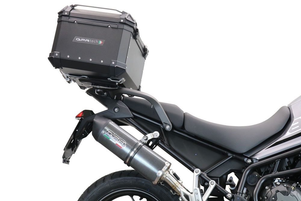 Top case en aluminium, couleur noire avec plaque spécifique incluse Top-case GPR TECH compatible avec  Triumph Tiger 1200 Gt - Rally 2022/2024 e5