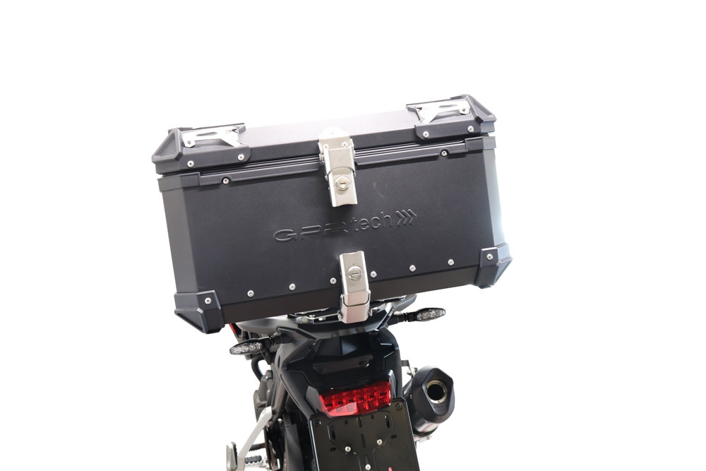 Top case en aluminium, couleur noire avec plaque spécifique incluse Top-case GPR TECH compatible avec  Triumph Tiger 1200 Gt - Rally 2022/2024 e5