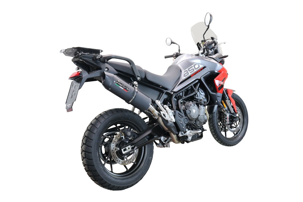 Pot echappement compatible avec Triumph Tiger 850 2020-2024, Furore Evo4 Nero, Échappement légal, homologué,silencieux avec db killer amovible et tuyau de liaison spécifique 