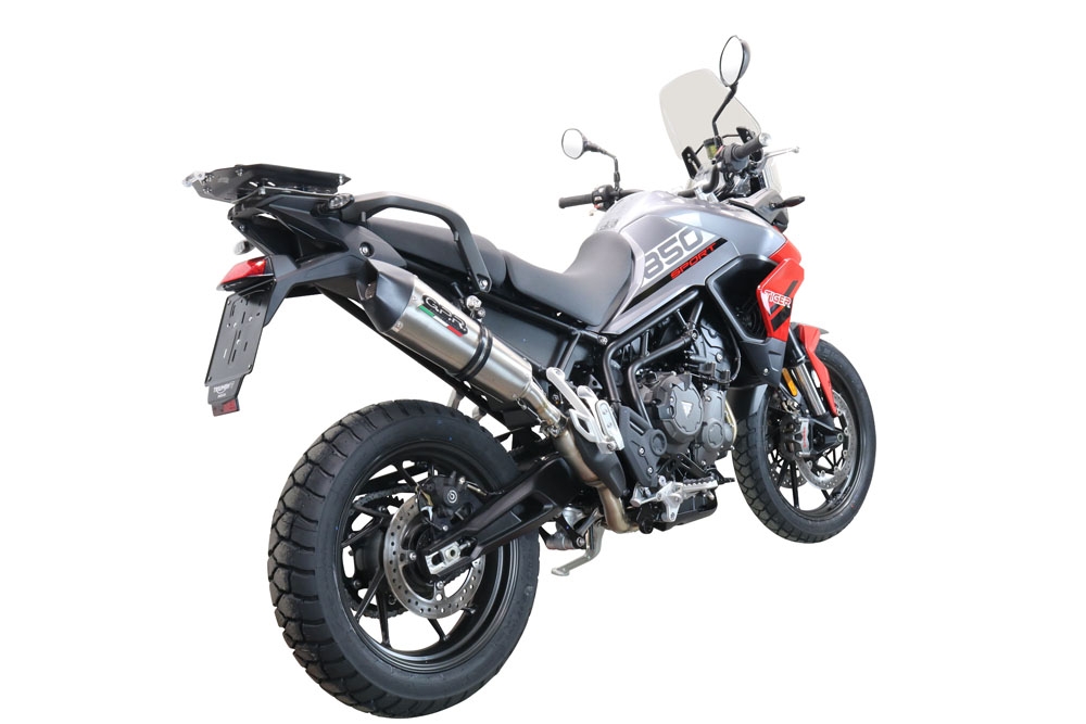 GPR pot echappement compatible avec  Triumph Tiger 850 2020-2024, New Grand Prix Evo Titanium, Échappement légal, homologué,silencieux avec db killer amovible et tuyau de liaison spécifique 