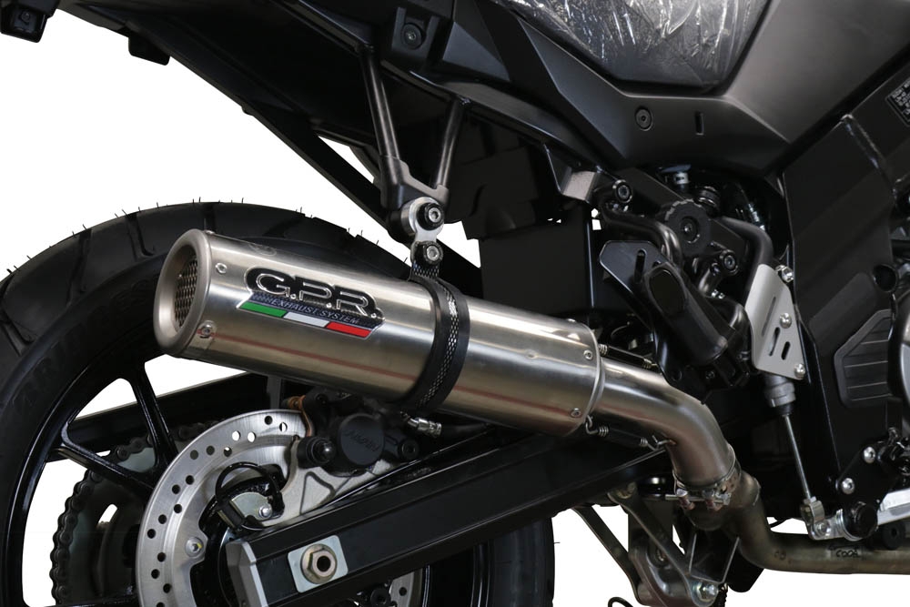 Pot echappement compatible avec Suzuki V-Strom DL650 2017-2020, M3 Inox , Pot échappement homologué et légal, silencieux avec mi-collecteur, db killer amovible et catalyseur 