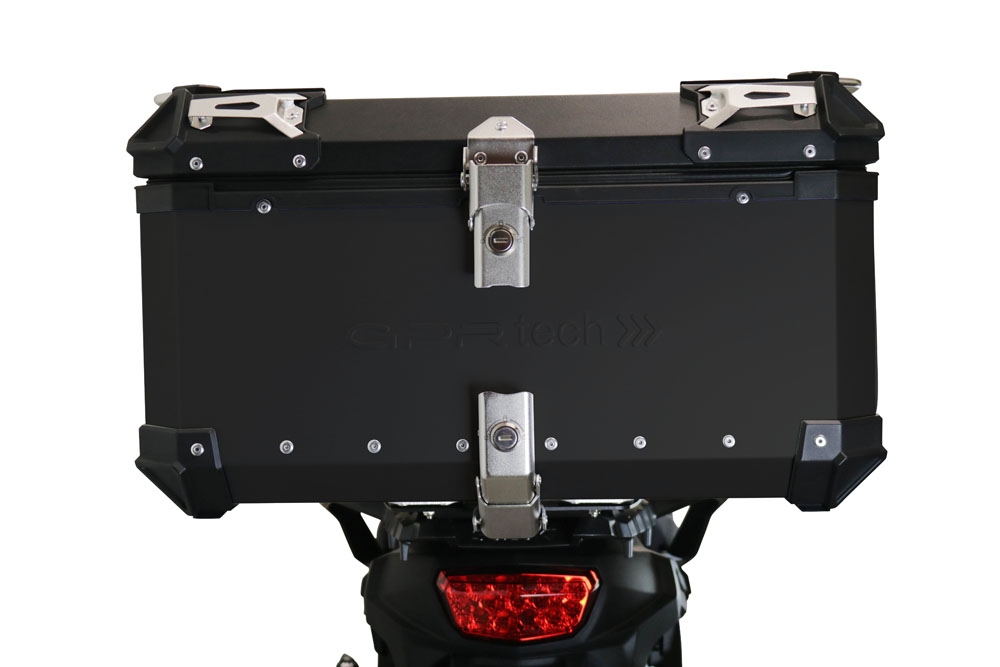 Top case en aluminium, couleur argent avec plaque spécifique incluse Top-case GPR TECH compatible avec  Suzuki V-Strom Dl 650 2017/2020 e4