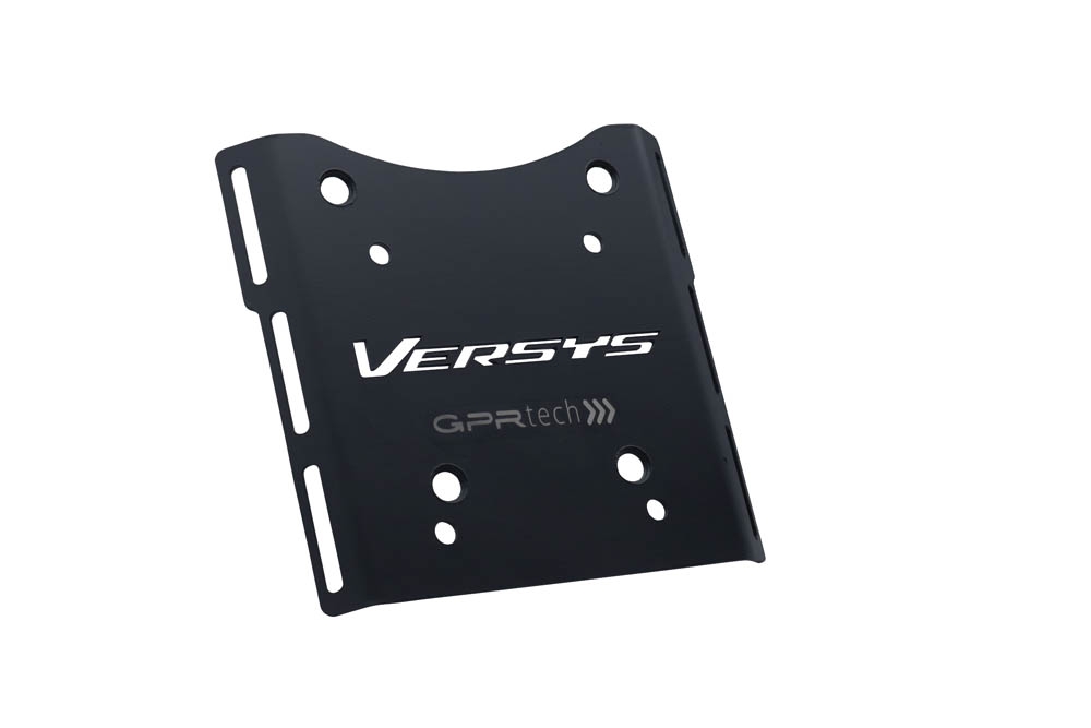 Top case en aluminium, couleur argent avec plaque spécifique incluse Top-case GPR TECH compatible avec  Kawasaki Versys-X 300 2022/2023 e5