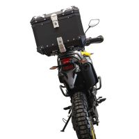 Top case en aluminium, couleur noire avec plaque spécifique incluse Top-case GPR TECH compatible avec  Voge 300Rally 2022/2024 e5