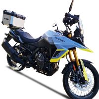Top case en aluminium, couleur argent avec plaque spécifique incluse Top-case GPR TECH compatible avec  Suzuki V-Strom 800DE 2023/2024 e5