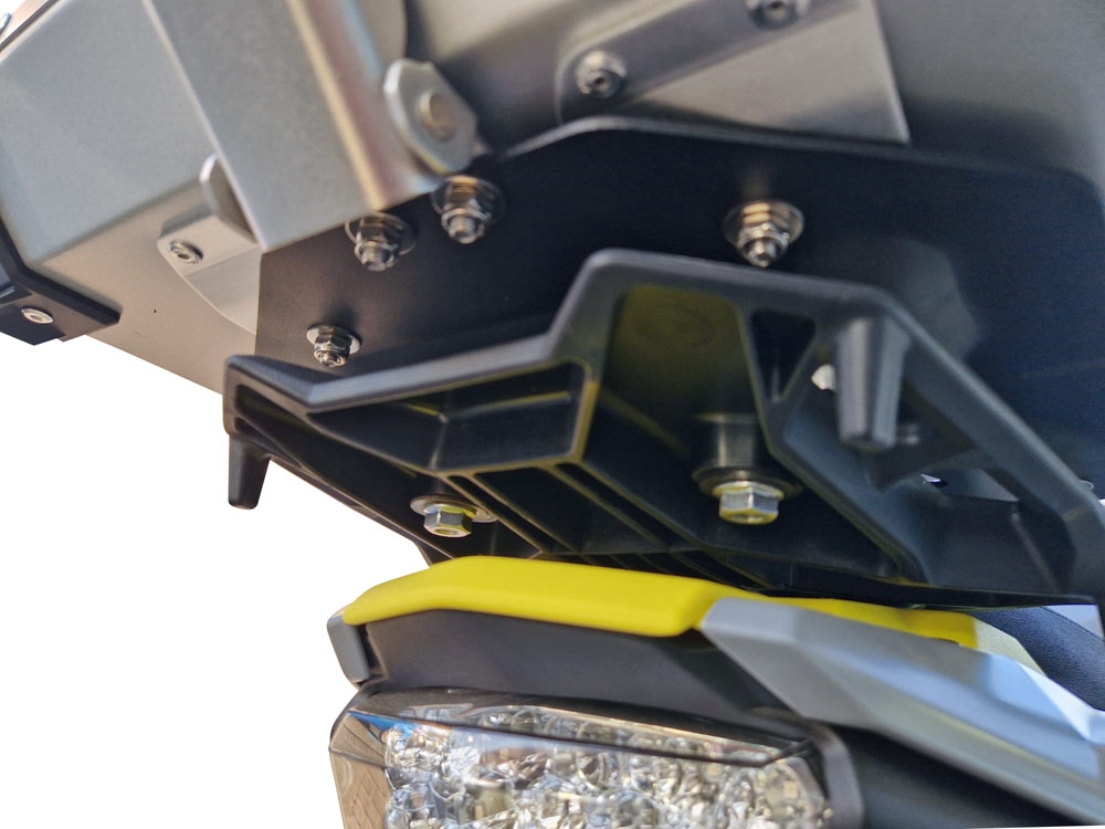 Top case en aluminium, couleur argent avec plaque spécifique incluse Top-case GPR TECH compatible avec  Suzuki V-Strom 800DE 2023/2024 e5
