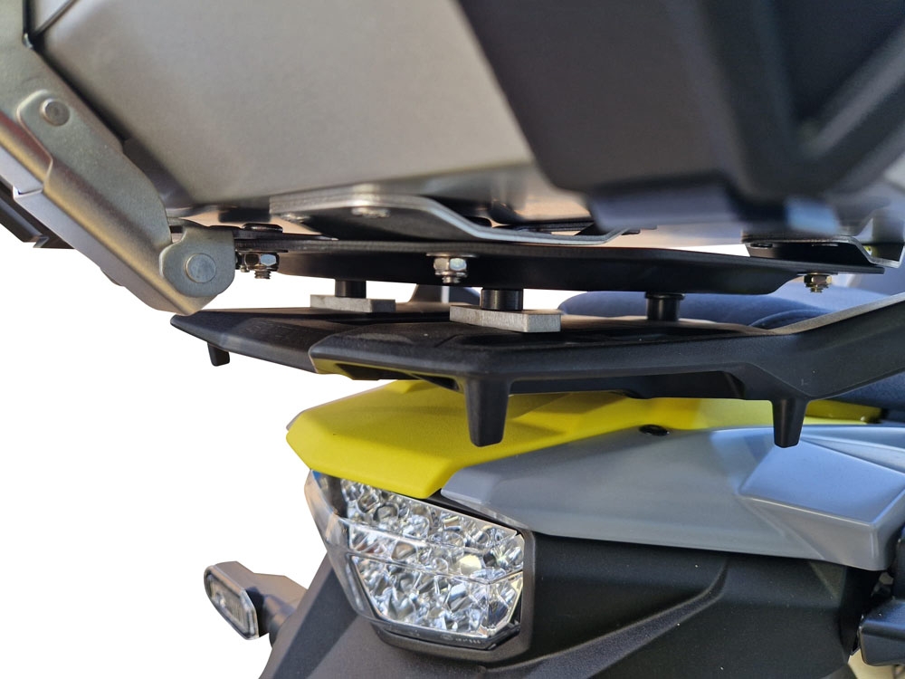 Top case en aluminium, couleur argent avec plaque spécifique incluse Top-case GPR TECH compatible avec  Suzuki V-Strom 800DE 2023/2024 e5