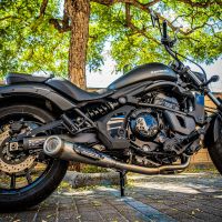 Pot echappement compatible avec Kawasaki Vulcan 650 S 2017-2020, Powercone Evo, Homologué et légal, système d'échappement complet avec catalyseur et db killer amovible 
