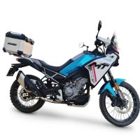 Top case en aluminium, couleur argent avec plaque spécifique incluse Top-case GPR TECH compatible avec  Cf Moto 450MT 2023/2025