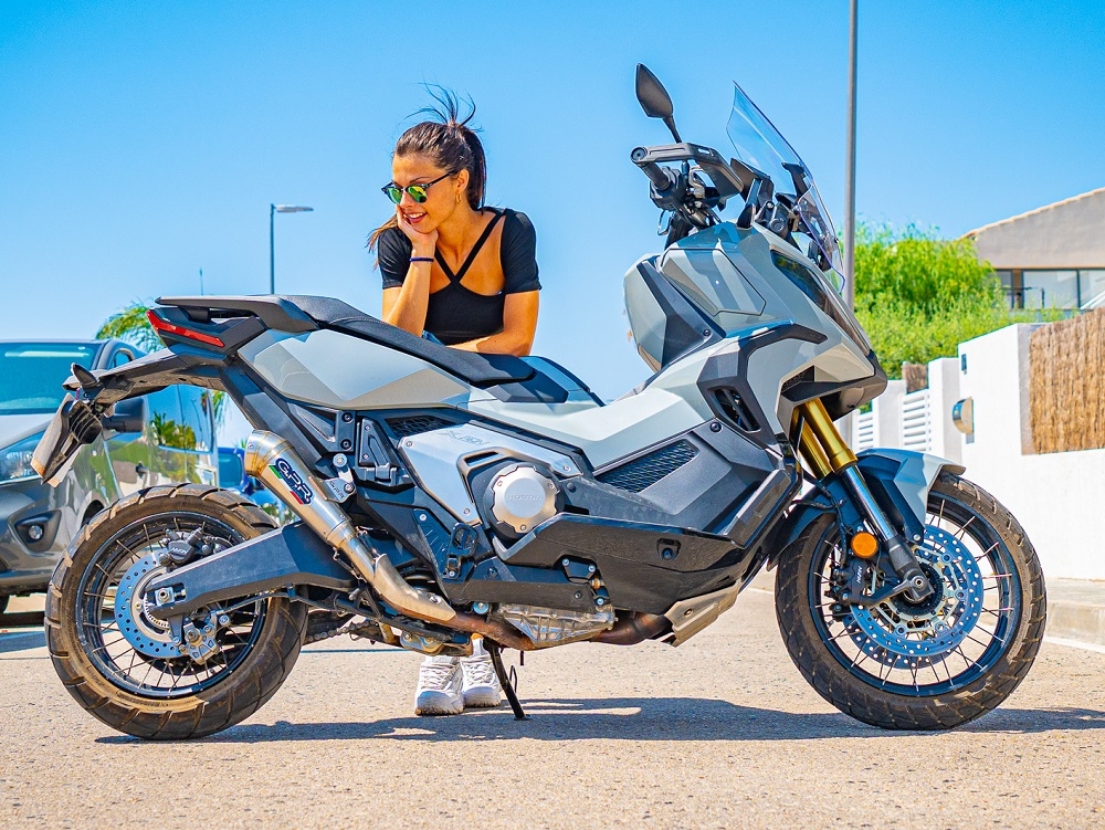 Pot echappement compatible avec Honda X-Adv 750 2021-2024, Powercone Evo, Échappement légal, homologué,silencieux avec db killer amovible et tuyau de liaison spécifique 