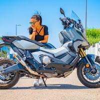 Pot echappement compatible avec Honda X-Adv 750 2021-2024, Powercone Evo, Échappement légal, homologué,silencieux avec db killer amovible et tuyau de liaison spécifique 