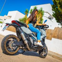 Pot echappement compatible avec Honda X-Adv 750 2021-2024, Satinox, Échappement légal, homologué,silencieux avec db killer amovible et tuyau de liaison spécifique 
