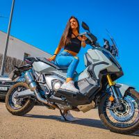 Pot echappement compatible avec Honda X-Adv 750 2021-2024, Satinox, Échappement légal, homologué,silencieux avec db killer amovible et tuyau de liaison spécifique 