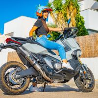 GPR pot echappement compatible avec  Honda X-Adv 750 2025-2026, M3 Titanium Natural, Échappement légal, homologué,silencieux avec db killer amovible et tuyau de liaison spécifique 