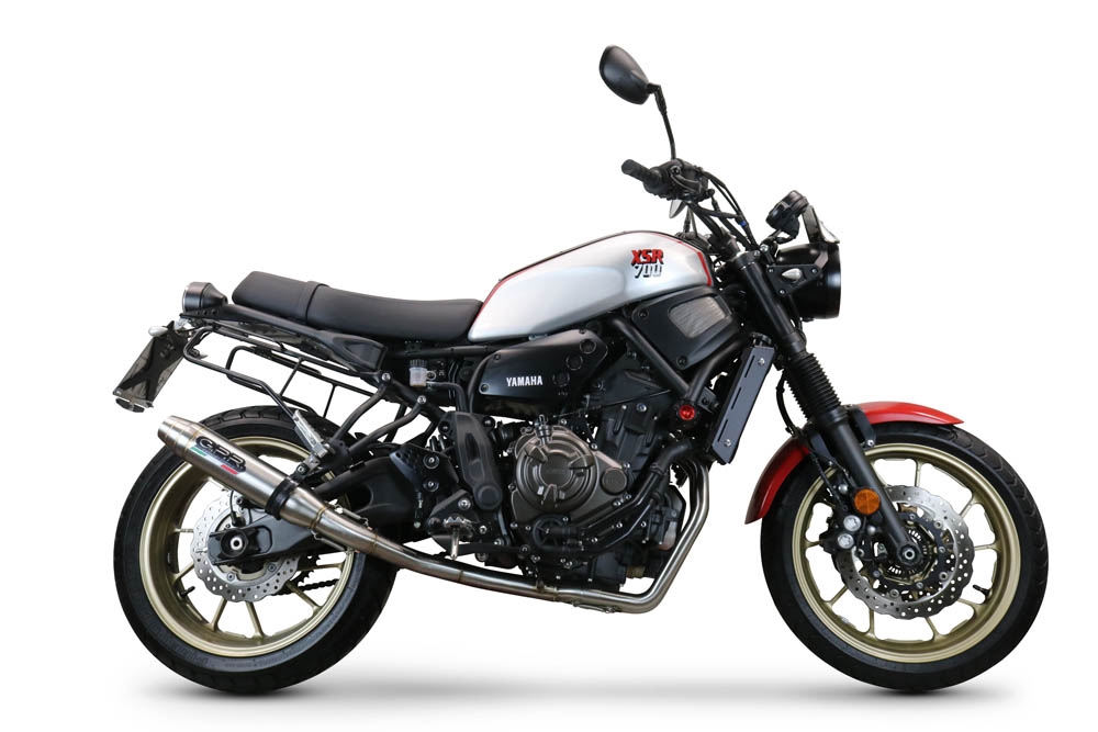 Pot echappement compatible avec Yamaha Xsr 700 2017-2020, Deeptone Inox, Pot d'échappement complet racing, compris de collecteur et db killer amovible, sans homologation 