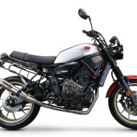 Pot echappement compatible avec Yamaha Xsr 700 2017-2020, Deeptone Inox, Pot d'échappement complet racing, compris de collecteur et db killer amovible, sans homologation 