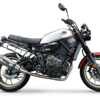 Pot echappement compatible avec Yamaha Xsr 700 2021-2024, GP Evo4 Titanium, Homologué et légal, système d'échappement complet avec catalyseur et db killer amovible 