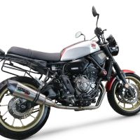Pot echappement compatible avec Yamaha Xsr 700 2021-2024, GP Evo4 Titanium, Homologué et légal, système d'échappement complet avec catalyseur et db killer amovible 