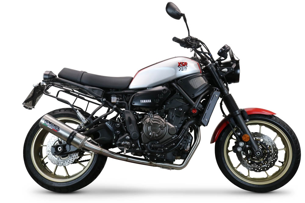 Pot echappement compatible avec Yamaha Xsr 700 2017-2020, M3 Inox , Pot d'échappement complet racing, compris de collecteur et db killer amovible, sans homologation 