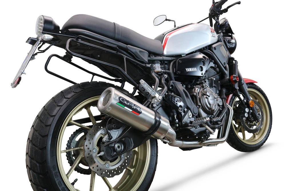 Pot echappement compatible avec Yamaha Xsr 700 2017-2020, M3 Inox , Pot d'échappement complet racing, compris de collecteur et db killer amovible, sans homologation 