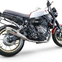 Pot echappement compatible avec Yamaha Xsr 700 2021-2024, Powercone Evo, Homologué et légal, système d'échappement complet avec catalyseur et db killer amovible 