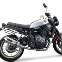 Pot echappement compatible avec Yamaha Xsr 700 2021-2024, Satinox , Homologué et légal, système d'échappement complet avec catalyseur et db killer amovible 