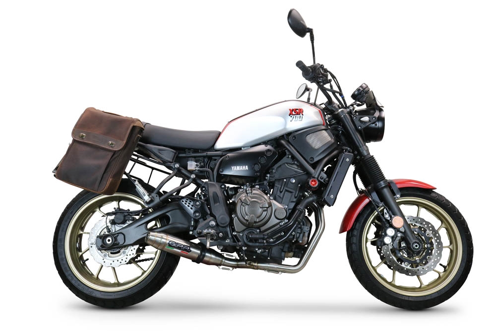 Pot echappement compatible avec Yamaha Xsr 700 2021-2024, Deeptone Inox, Pot d'échappement complet racing, compris de collecteur et db killer amovible, sans homologation 