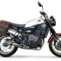 Pot echappement compatible avec Yamaha Xsr 700 2021-2024, Deeptone Inox, Pot d'échappement complet racing, compris de collecteur et db killer amovible, sans homologation 
