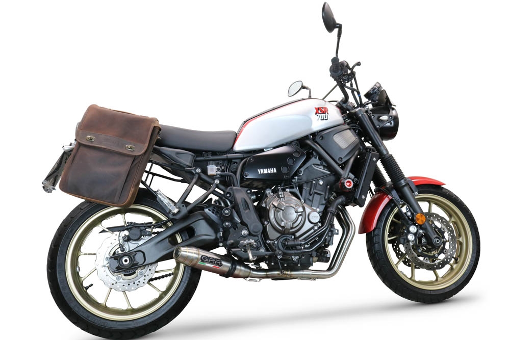 Pot echappement compatible avec Yamaha Xsr 700 2021-2024, Deeptone Inox, Pot d'échappement complet racing, compris de collecteur et db killer amovible, sans homologation 