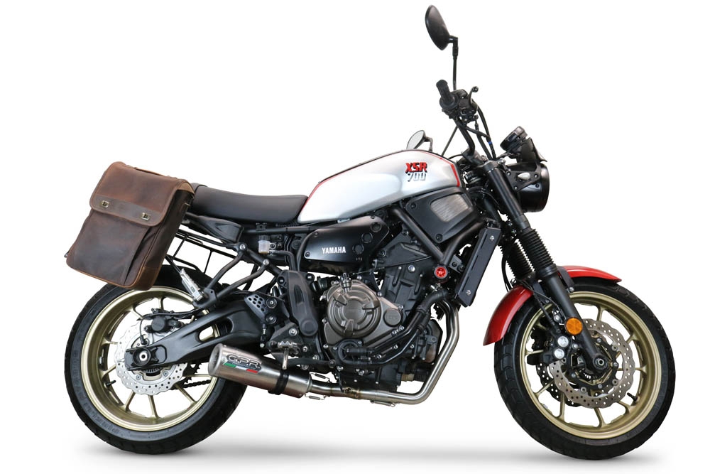 Pot echappement compatible avec Yamaha Xsr 700 2021-2024, M3 Inox , Pot d'échappement complet racing, compris de collecteur et db killer amovible, sans homologation 