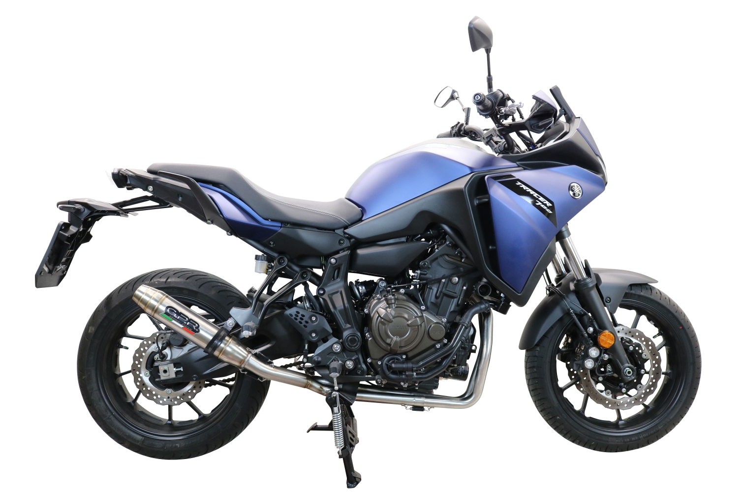 Pot echappement compatible avec Yamaha Tracer 7 2021-2024, Deeptone Inox, Pot d'échappement complet racing, compris de collecteur et db killer amovible, sans homologation 