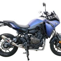 Pot echappement compatible avec Yamaha Tracer 7 2021-2024, Deeptone Inox, Pot d'échappement complet racing, compris de collecteur et db killer amovible, sans homologation 