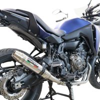 Pot echappement compatible avec Yamaha Tracer 7 2021-2024, Deeptone Inox, Pot d'échappement complet racing, compris de collecteur et db killer amovible, sans homologation 
