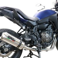 Pot echappement compatible avec Yamaha Tracer 7 GT 2020-2024, Satinox , Homologué et légal, système d'échappement complet avec catalyseur et db killer amovible 