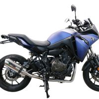 Pot echappement compatible avec Yamaha Tracer 7 GT 2020-2024, Satinox , Homologué et légal, système d'échappement complet avec catalyseur et db killer amovible 